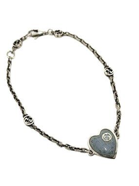 Gucci Interlocking Bracelet Silver Blue